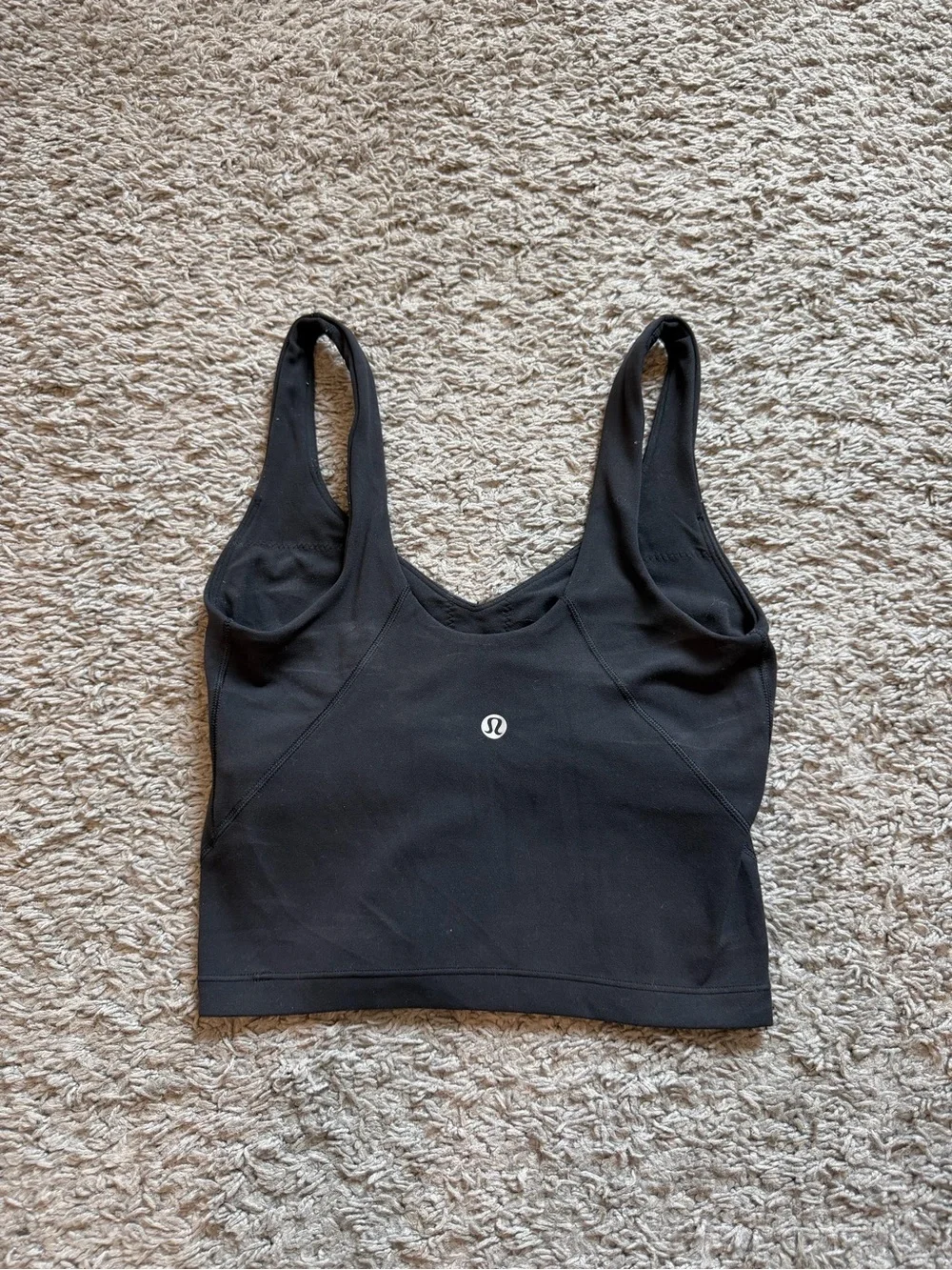lululemon athletica Black Cropped Longline Sports Bra